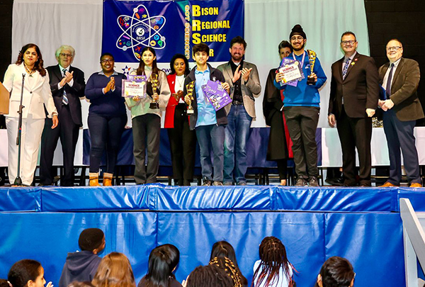 The 2023 Bison Regional Science Fair award ceremony, held on April 20, 2023 at Holy Cross High School in St. Boniface, Manitoba, had a variety of special guests including St. Boniface City Councillor Matt Allard, Mr. Rob Praznik, Superintendent of Manitoba Catholic Schools, and the Honourable Wayne Ewasko, Manitoba Minister of Education and Early Childhood Learning. 